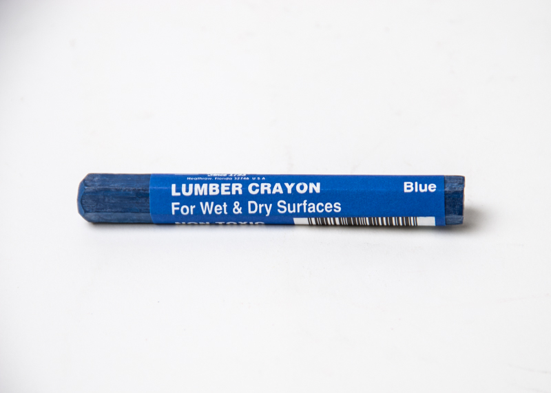 Lumber Crayon, 4 1/2'' x 1/2'', Blu, 12/box, Hex Shape, Fade-Proof,  Water-Proof, Smear-Proof
